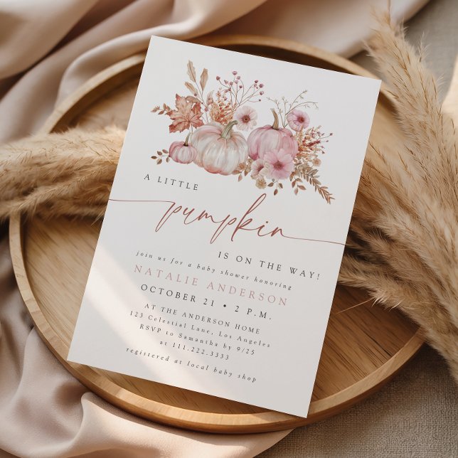 Invitación Chico de Otoño con Estilo Boho Rosa Fiesta de Bebé (Subido por el creador)
