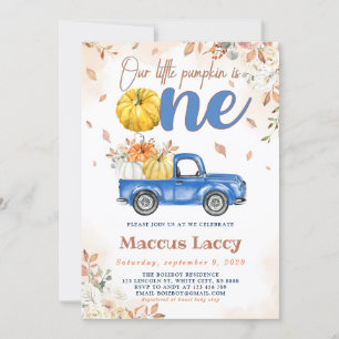 Invitación Chico de parche de calabaza Primer cumpleaños Cami