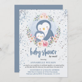 Invitación Chico de pingüino Baby Shower por correo