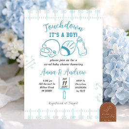 Invitación Chico de touchdown dibujado a mano Baby Shower