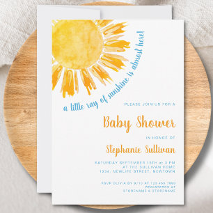 Invitación Chico de un pequeño rayo de sol Baby Shower