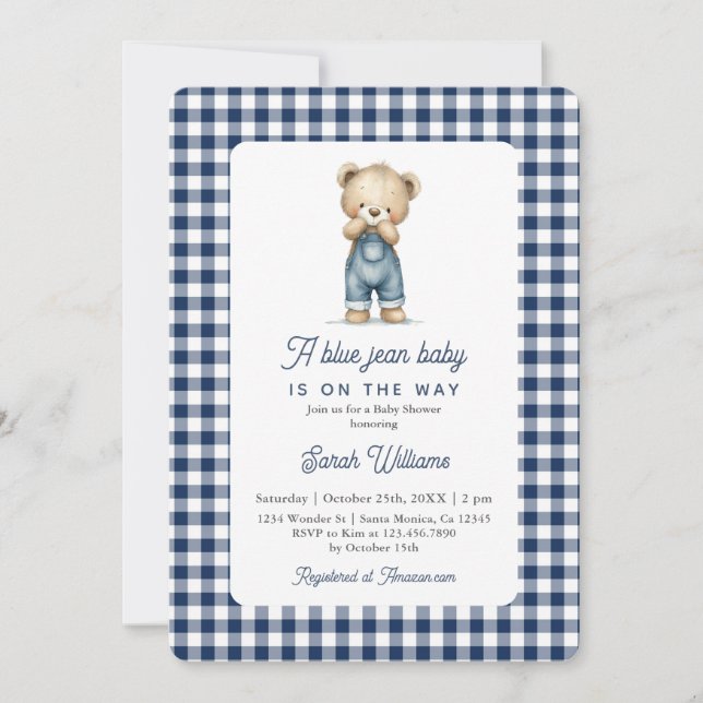 Invitación Chico de vaqueros Baby Shower (Anverso)