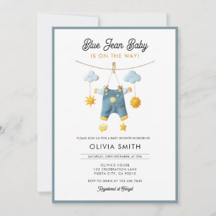 Invitación Chico de vaqueros está en camino Baby Shower