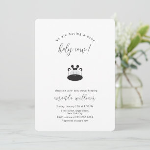 Invitación Chico de Vaquita Minimalista en Blanco y Negro Bab