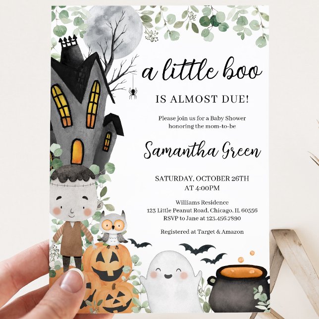 Invitación Chico de Verdor "Un Poco de Boo" Shower de Bebé (Subido por el creador)