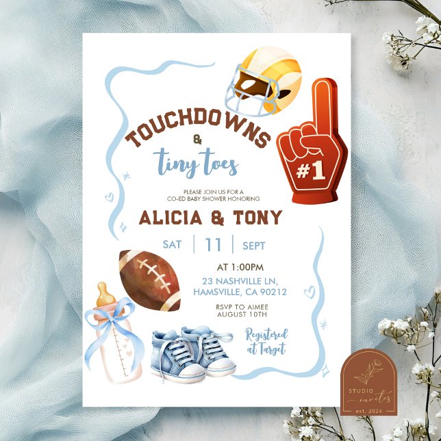 Invitación Chico Dibujado a Mano con Toque y Pequeños Dedos (Subido por el creador)