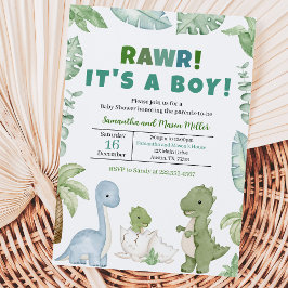 Invitación Chico Dinosaurio Baby Shower