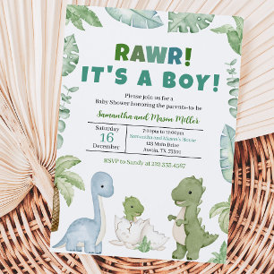 Invitación Chico Dinosaurio Baby Shower