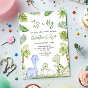 Invitación Chico Dinosaurio Es Un Niño Baby Shower