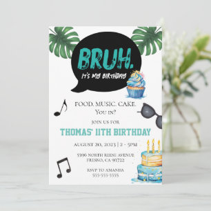 Invitación Chico Divertido 11vo 12vo 13vo 14vo Adolescente Pr