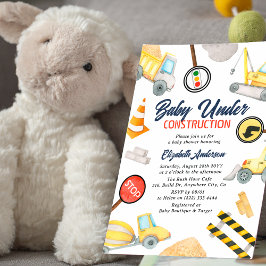Invitación Chico divertido "bebé en construcción" lindo Baby