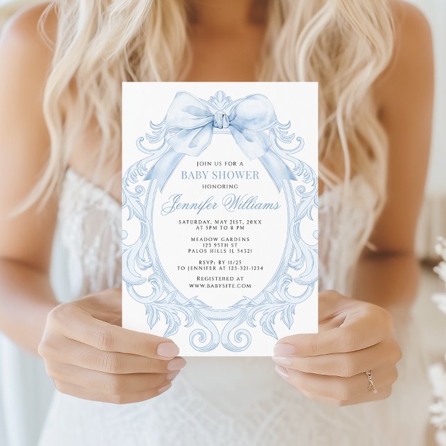 Invitación Chico Ducha Arco Azul Cuadro Lindo (Subido por el creador)