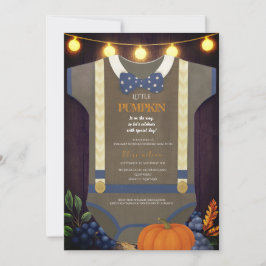 Invitación Chico ducha de bebé autum otoño borrosa burlap bod