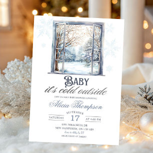 Invitación Chico ducha de bebé de ventana polvorienta azul af