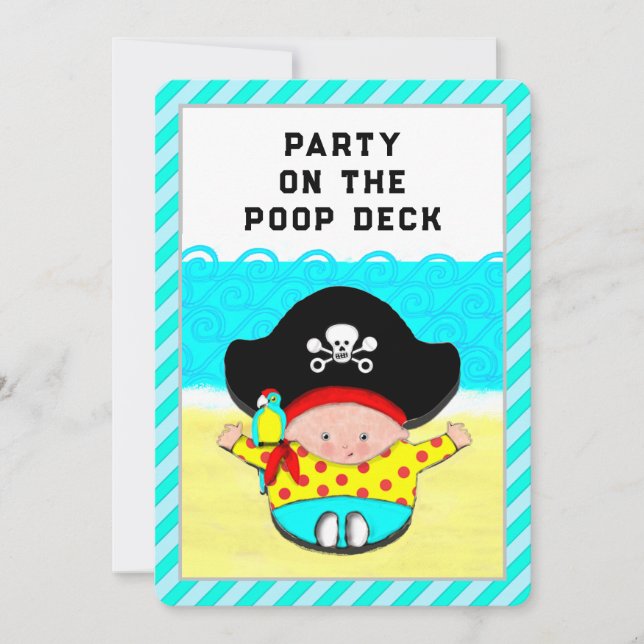 Invitación Chico Ducha de Bebé Pirata (Anverso)