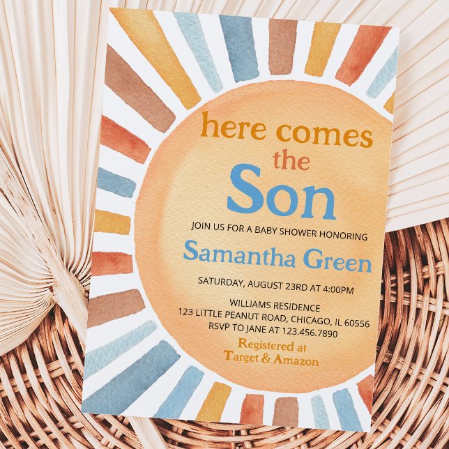 Invitación Chico Ducha de Sol Baby Shower (Subido por el creador)