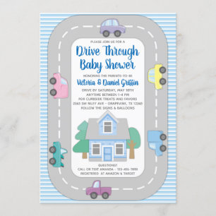 Invitación Chico Duchas para Bebés Drive Through