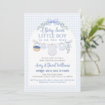 Chico Dulce de Arándanos Baby Shower azul