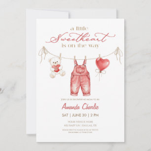 Invitación Chico dulzura Baby shower de Niño Rojo