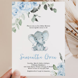 Invitación Chico Elefante Baby Shower