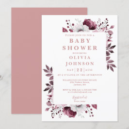Invitación Chico Elegante Aquarela Floral Campo Baby Shower