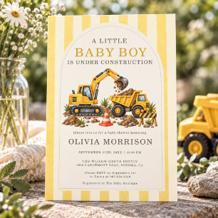 Invitación Chico en construcción Baby Shower