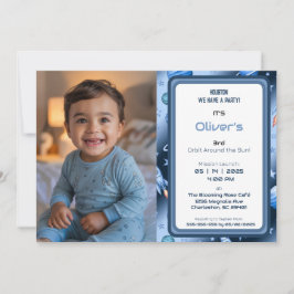 Invitación Chico Espacio Primer Viaje Alrededor Del Sol Foto 