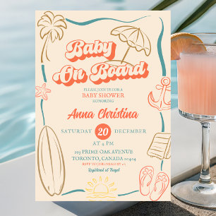 Invitación Chico extravagante a bordo Fiesta de Bebé