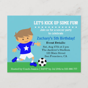 Invitación Chico Futbolero Adorable, Fiesta de Cumpleaños con