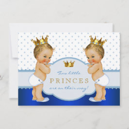 Invitación Chico gemelo príncipe Baby Shower Rubio