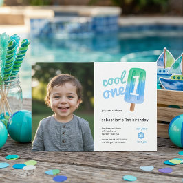 Invitación Chico Genial de Paleta de Cumpleaños Número 1