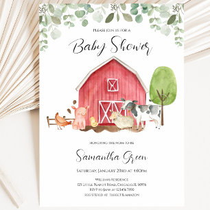 Invitación Chico Granja Baby Shower