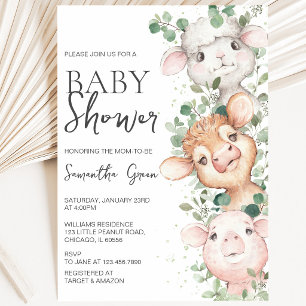Invitación Chico Granja Baby Shower