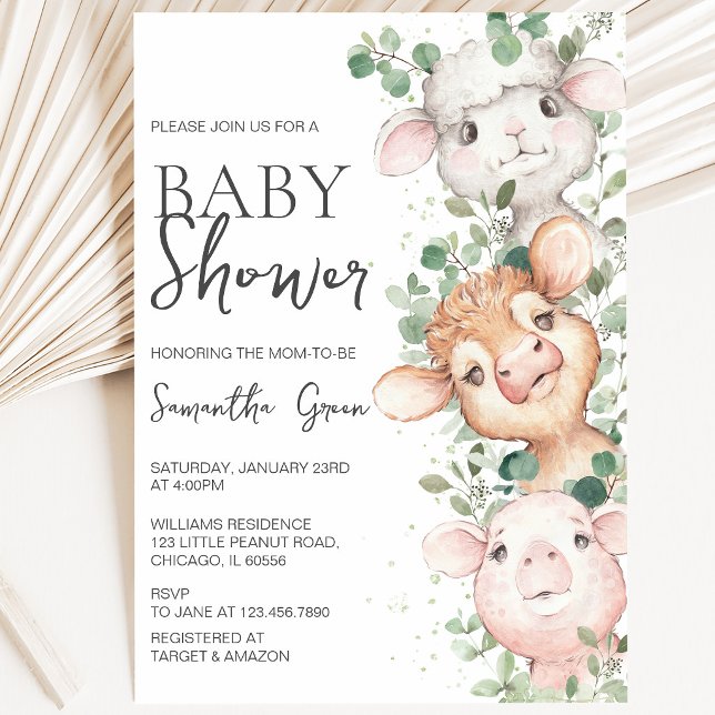 Invitación Chico Granja Baby Shower (Subido por el creador)