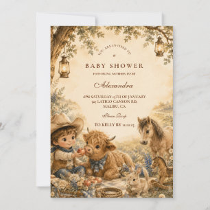 Invitación Chico Intemporal Occidental Boho Baby Shower