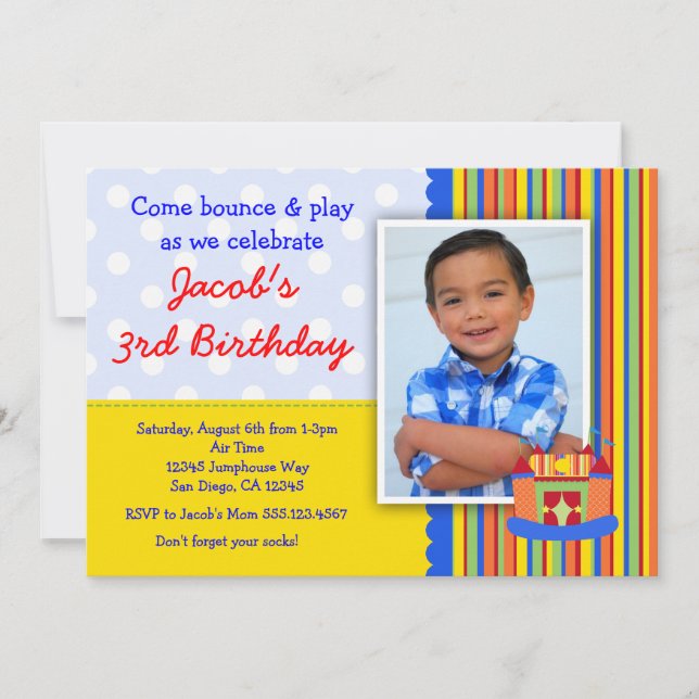 Invitación Chico invitado a fiesta de cumpleaños de casa de B (Anverso)