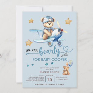 Invitación Chico Lindo Baby Shower   Oso de Peluche