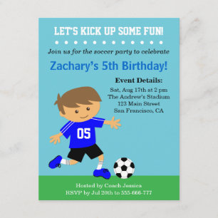 Invitación Chico Lindo de Fútbol, Fiesta de Cumpleaños con Te