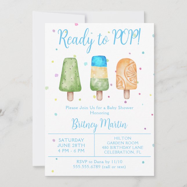 Invitación Chico listo para usar Baby Shower de verano (Anverso)
