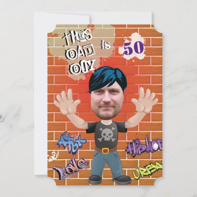 Invitación Chico malo 50.º canto de cumpleaños masculino (Anverso)