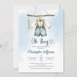 Invitación Chico minimalista Ropa de ropa de ropa formal Baby