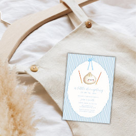 Invitación Chico moderno azul Arco Asiático Dumpling Baby Sho