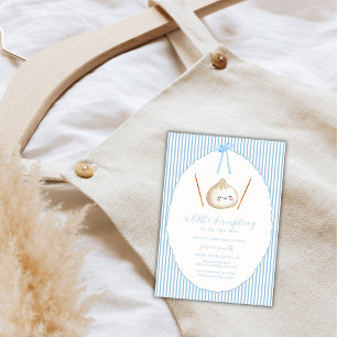 Invitación Chico moderno azul Arco Asiático Dumpling Baby Sho