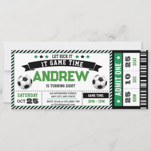 Invitación Chico moderno personal Boleto de fútbol Fiesta de 