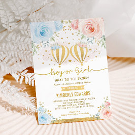 Invitación Chico o Chica con globo aerostático de aire calien