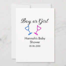 Invitación Chico o chica ducha de bebé luz azul rosa fecha