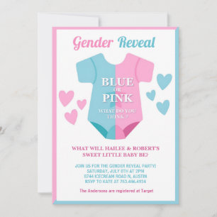 Invitación Chico o Chica El o ella género revelan Baby Shower