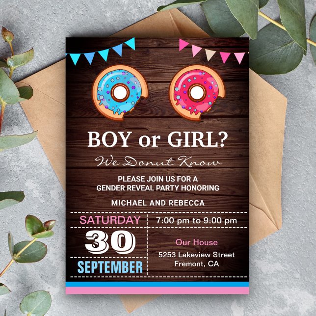 Invitación Chico o Chica no revela Fiesta de género (Subido por el creador)
