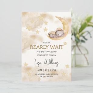Invitación Chico o Chica Oso Baby Shower Apenas Podemos Esper