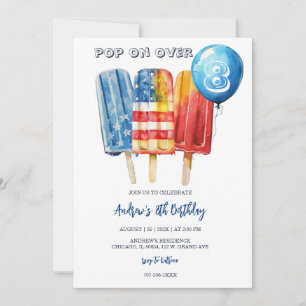 Invitación Chico Paleta de Hielo Cumpleaños número 8 para Fie